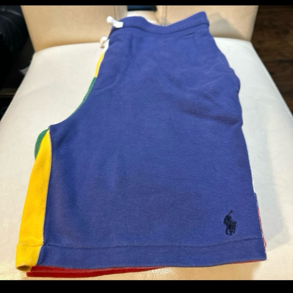 Kids Ralph Lauren multicolor polo sweat shorts, size 8